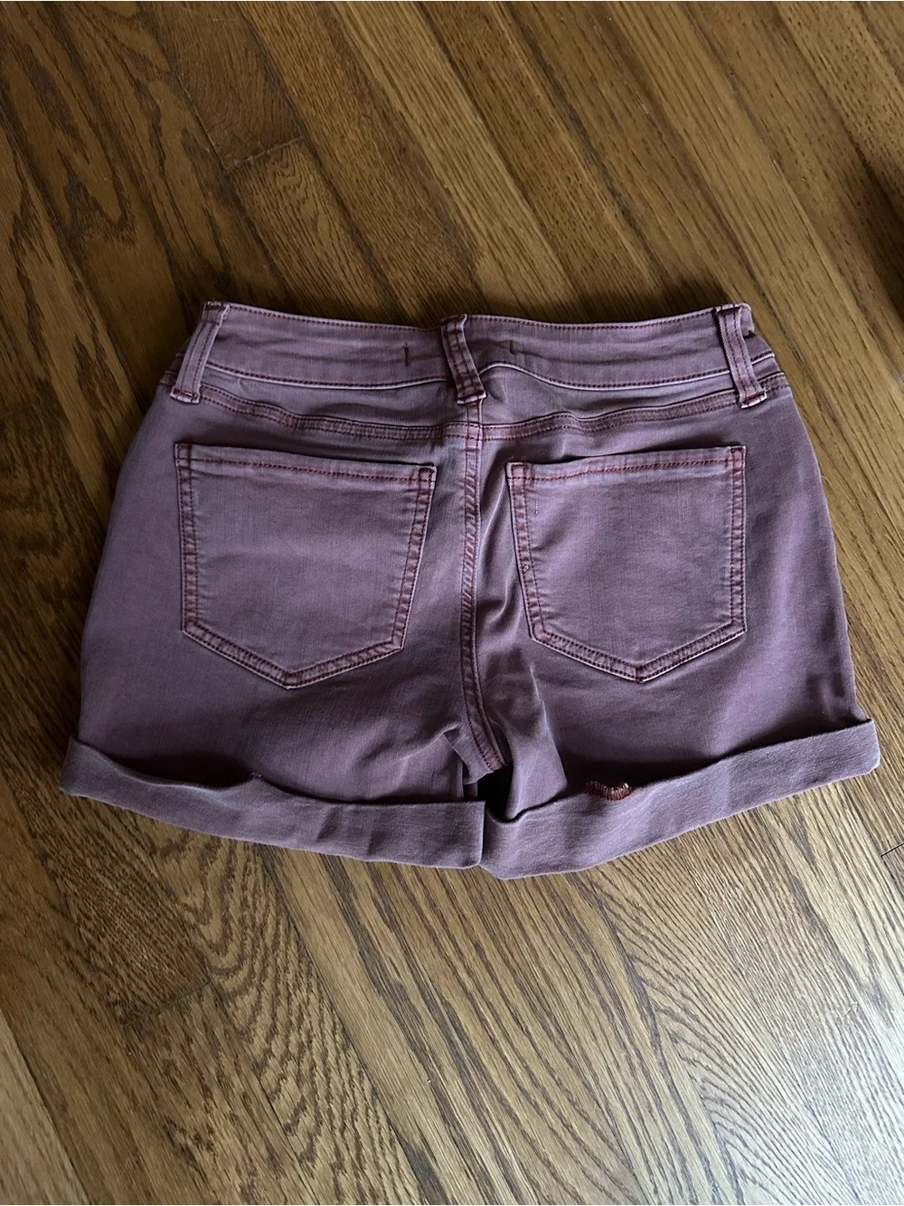 SO Orange/Pink Rolled Hem Jean Shorts - Size 0 - Picture 4 of 8